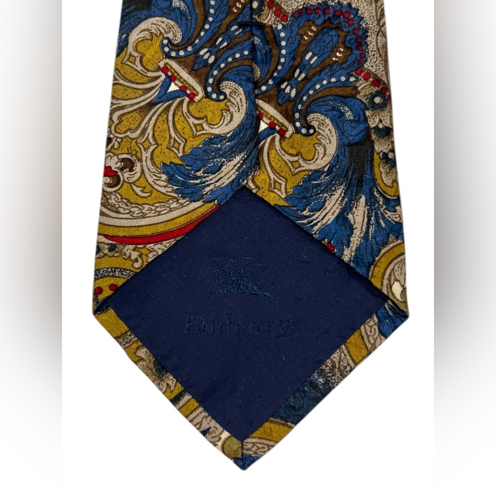 Burberry Of London Neck Tie Silk Multicolor Paisley Casual Mens Vintage 58” EUC - Picture 6 of 8